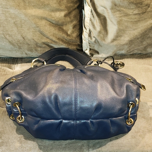 Michael Kors Layton Navy  Blue Pebble Leather Hobo Bag - Picture 9 of 15